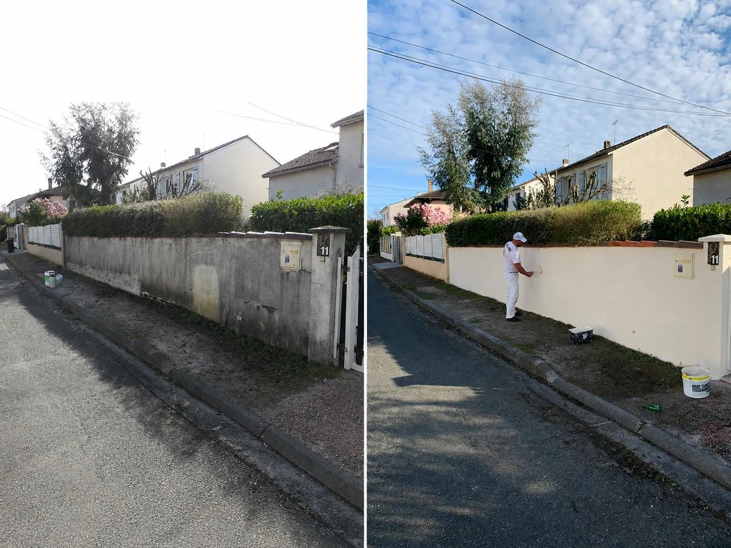 Avant-après ravalement façade Mérignac